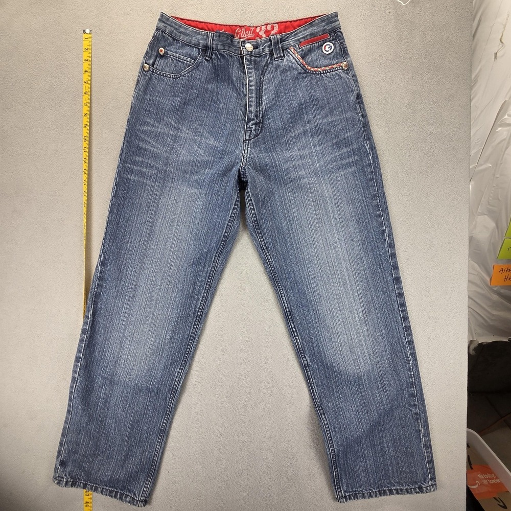 G-Unit Jeans Mens 32x33 Blue Baggy Y2K Hip Hop Skater Punk Wide Leg Flap Pocket